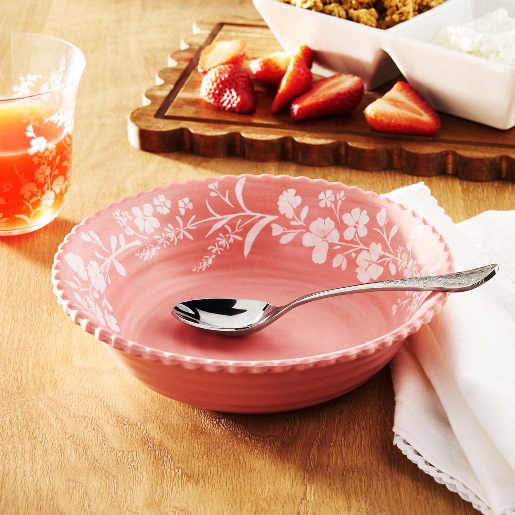 12-Piece Pink Bamboo Melamine Dinnerware Set G4638