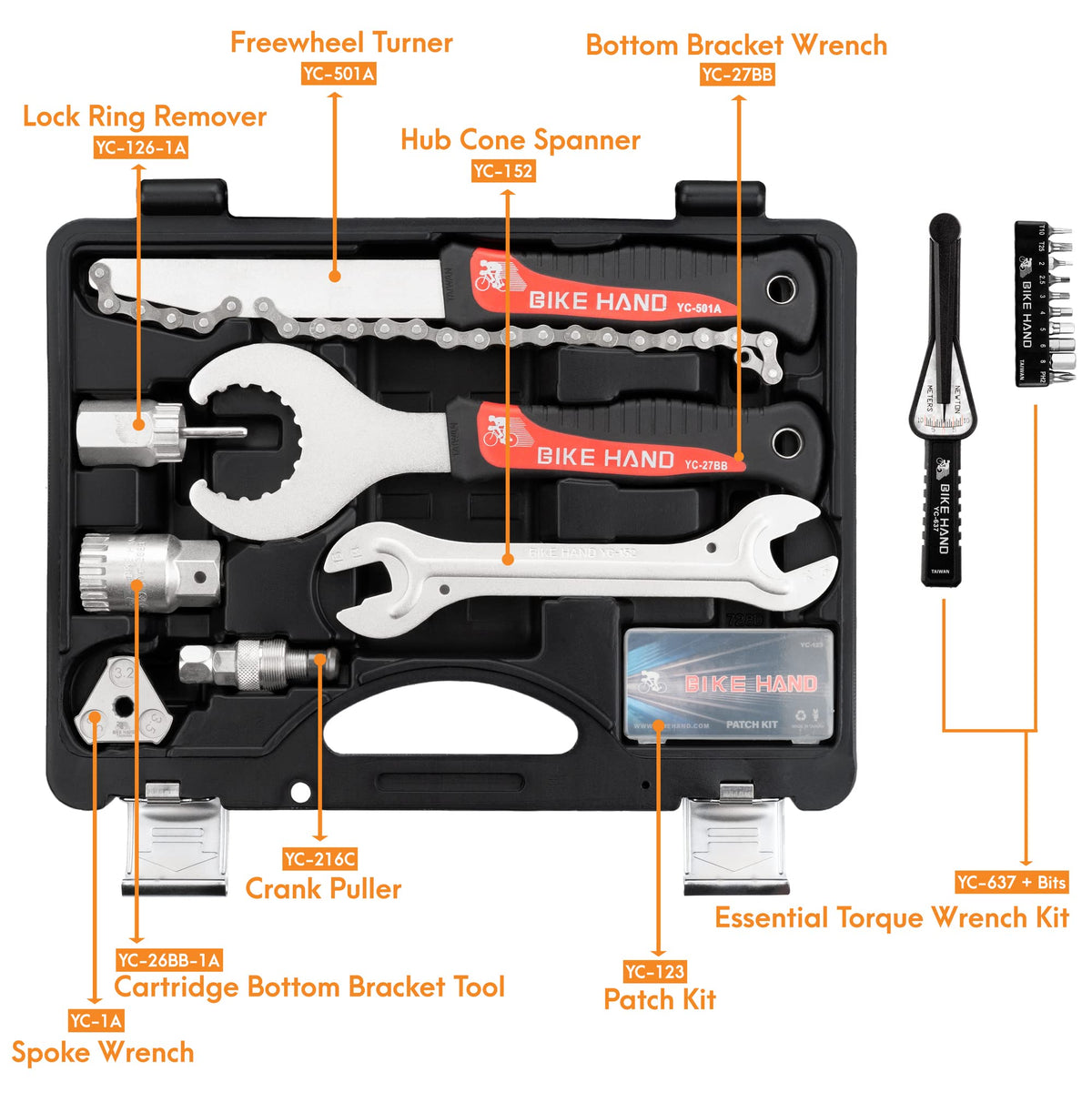 18 Piece Bike Repair Tool Kit Set with Torque Wrench M34508