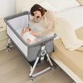 Portable Bedside Bassinet with Waterproof Mattress, Grey I59270