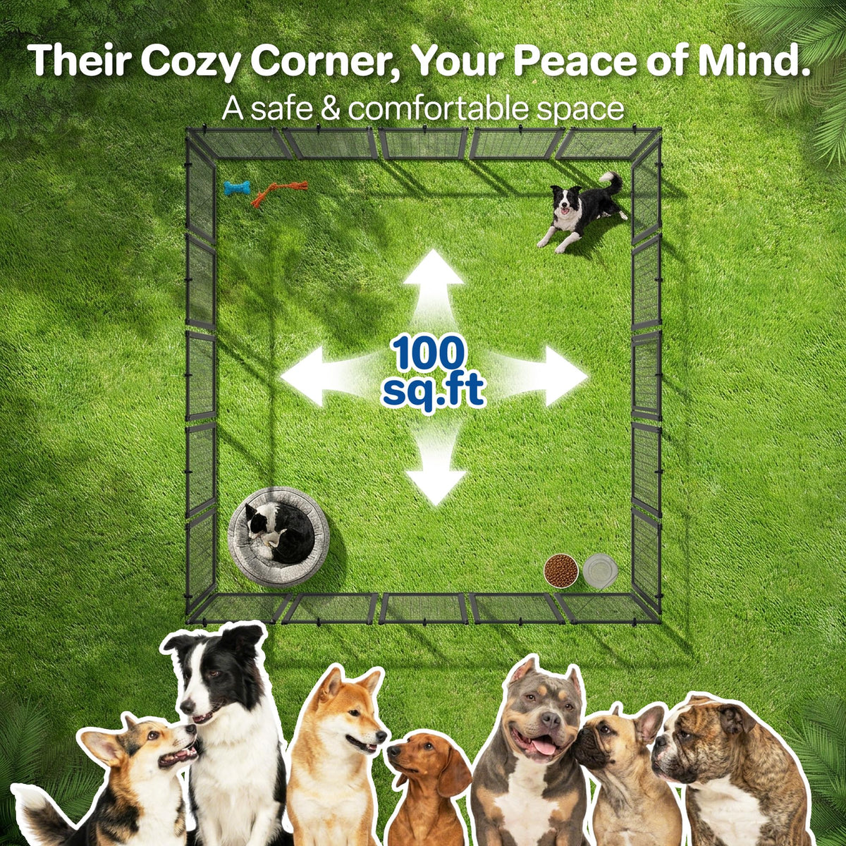 10x10 ft Heavy Duty Outdoor Dog Kennel D808514