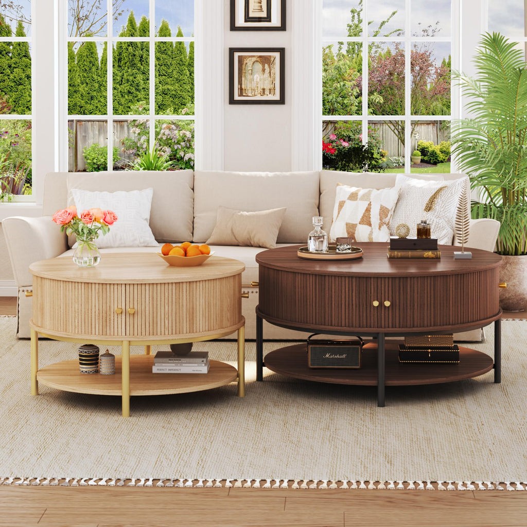 Round Coffee Table with Storage B397