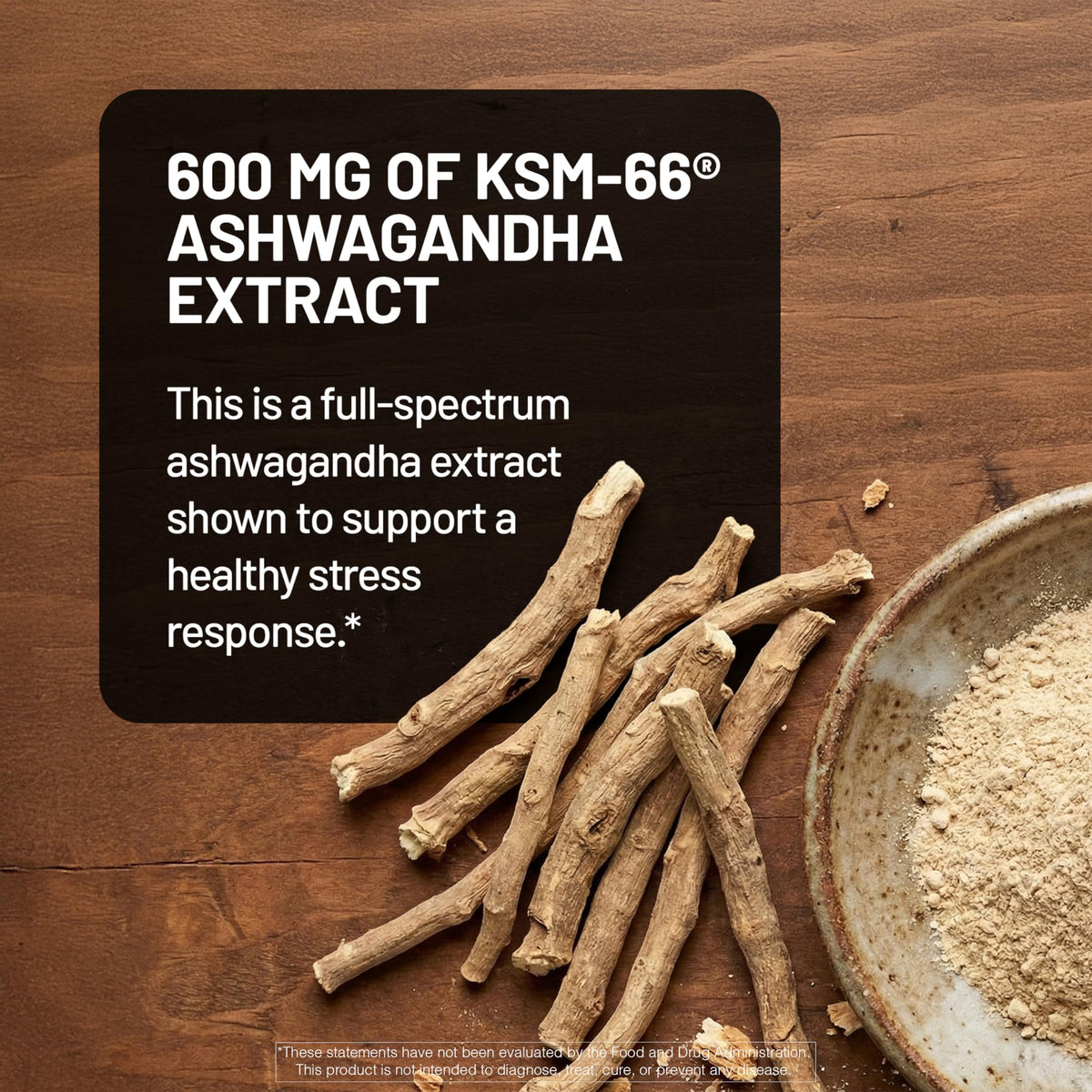 Ashwagandha with KSM-66 Extract GABA L-Theanine Rhodiola Rosea 60 Capsules Z710421