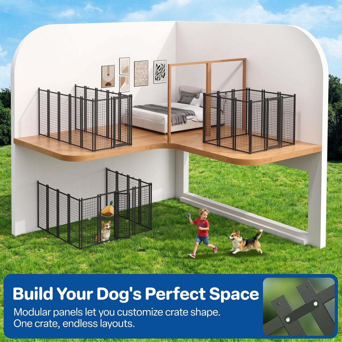 10x10 ft Heavy Duty Outdoor Dog Kennel D808514