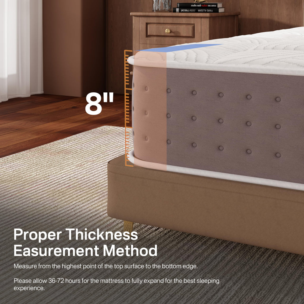 8 Inch Medium Firm Twin XL Hybrid Mattress B74909
